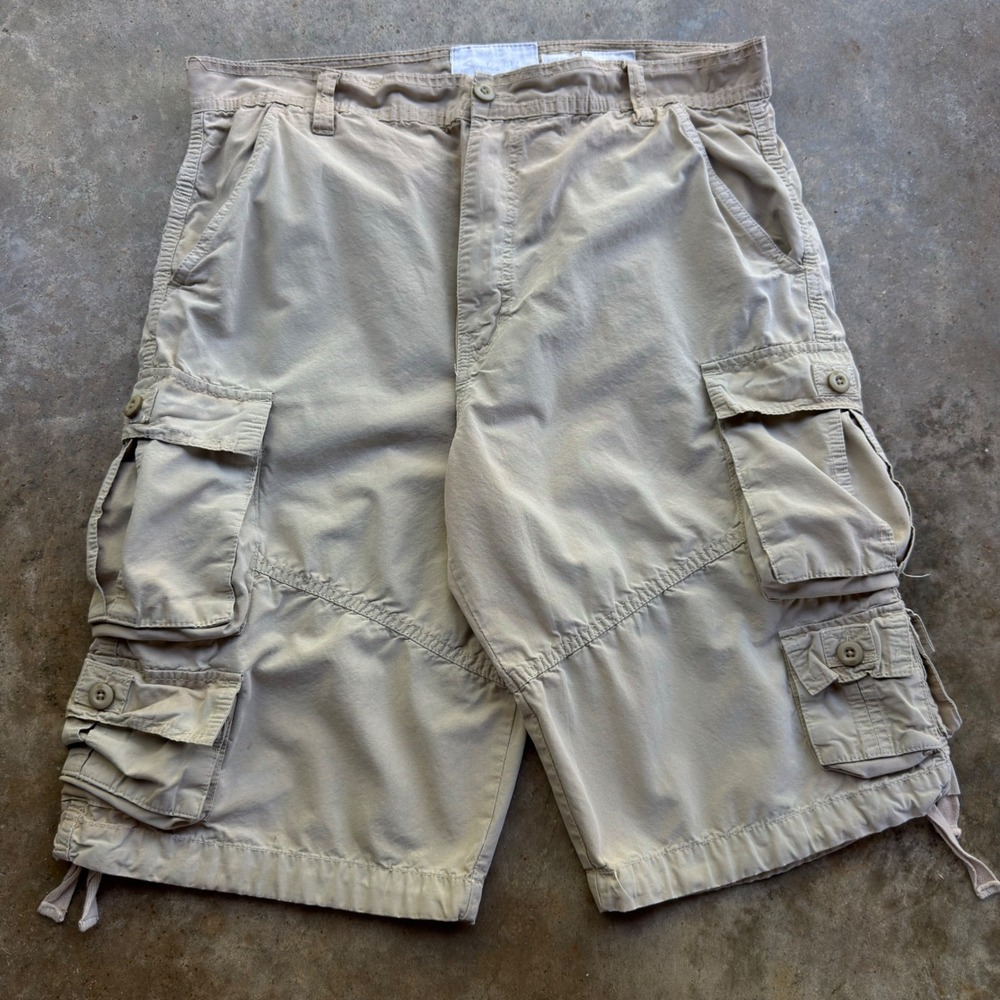 Vintage Y2K Abercrombie and Fitch Paratrooper Shorts Style Cargo Tan 38 (k3)